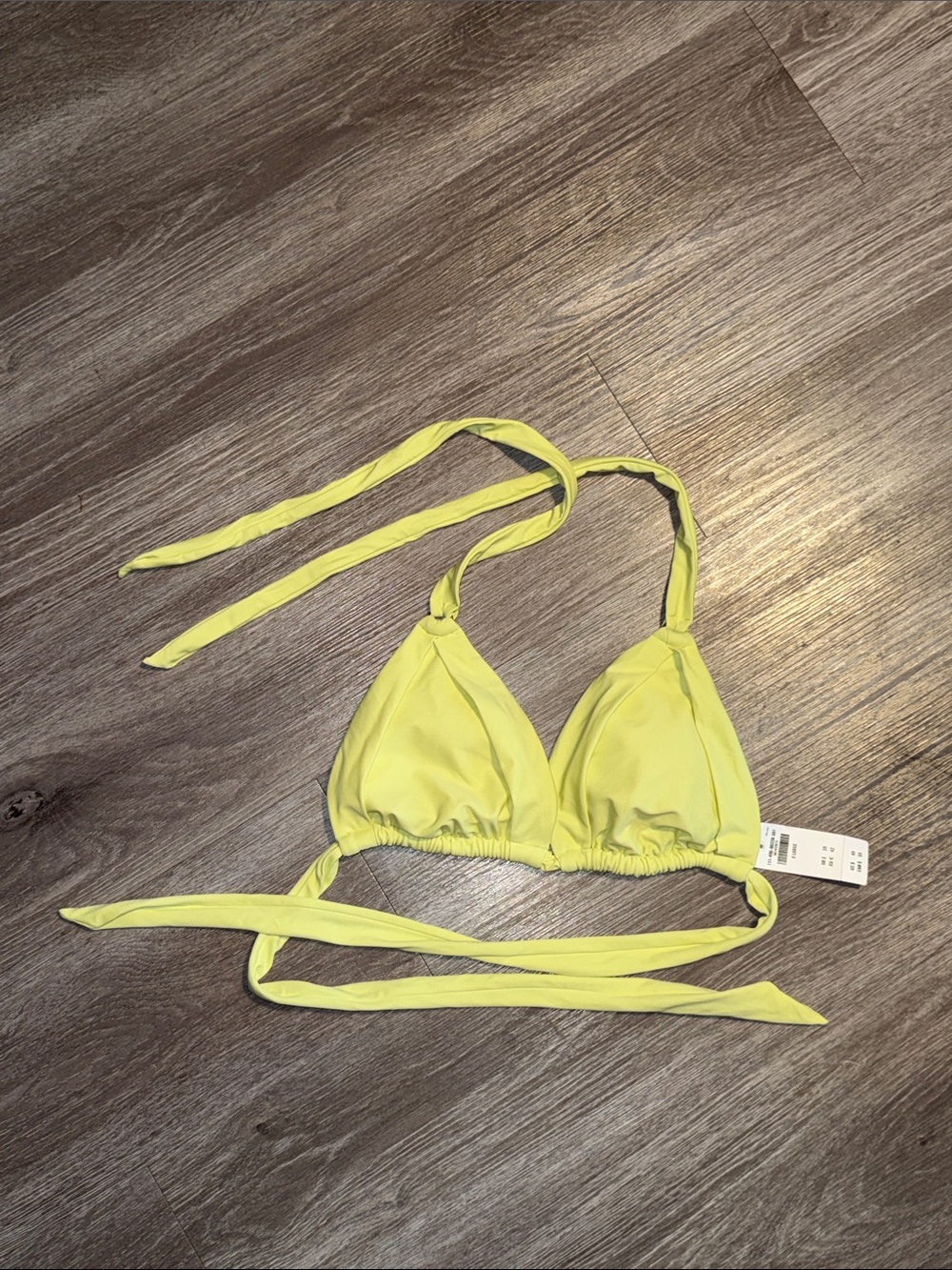 Abercrombie and Fitch Women's Triangle Bikini Top - Lime Green